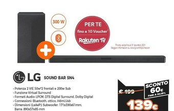 Expert Sn4 altoparlante soundbar nero 2.1 canali 300 w offerta