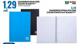 Eurospin Quaderno maxi one color 'blasetti** colori assortiti. offerta