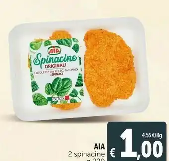 Deco Supermercati Spinacine cotoletta di pollo e tacchino con spinaci 220 g(ml) offerta
