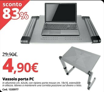 Brico Io Vassoio porta pc offerta