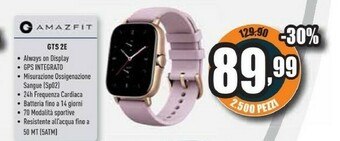 Unieuro Amazfit gts 2e 4,19 cm (1.65") amoled rosa offerta
