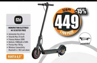 Unieuro Monopattino elettrico mi scooter pro2 offerta