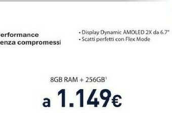 Unieuro Galaxy z flip3 5g 8gb ram + 256gb offerta