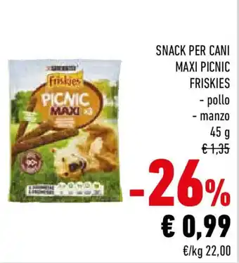 Conad Snack per cani maxi picnic FRISKIES offerta