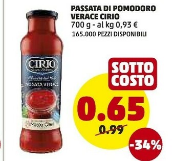 PENNY Passata di pomodoro 700 g offerta