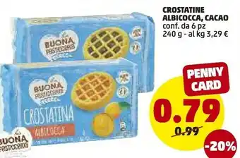 PENNY Crostatine albicocca, cacao 240 g offerta