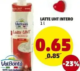 PENNY Valbontà - latte parzialmente scremato microfiltrato uht a lunga conservazione 1000 g(ml) offerta