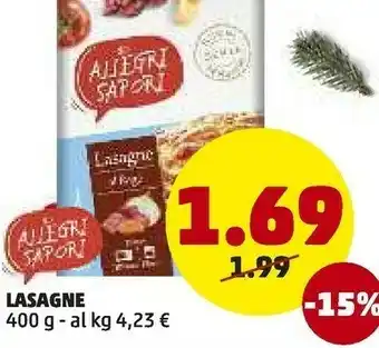 PENNY Gli allegri sapori lasagne 400 g offerta