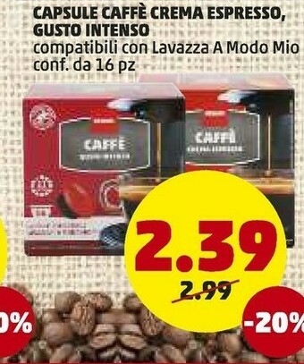 PENNY Capsule caffe crema espresso gusto intenso offerta