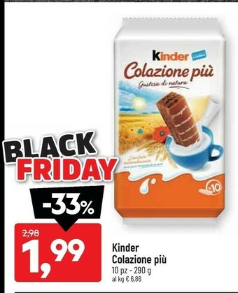 DPiù Kinder colazione più 290 g(ml) offerta