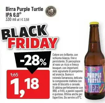 DPiù Purple turte birra ipa 6.0 330 ml offerta