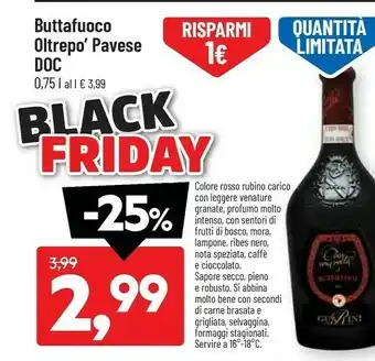 DPiù Buttafuoco oltrepo' pavese doc 0.75 cl offerta