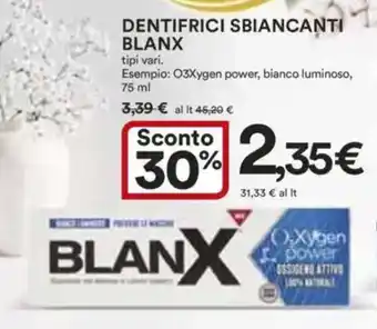 Ipercoop Dentifrici sbiancanti BLANX offerta