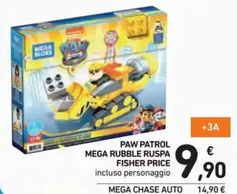 Spazio Conad Paw Patrol Mega Rubble Ruspa Fisher Price offerta