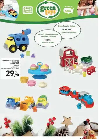 Spazio Conad Green Toys Linea Giocattolo 100% Riciclato 16 pezzi offerta