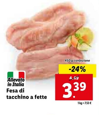 Lidl Fesa Di Tacchino a Fette offerta