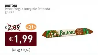 Prezzemolo e Vitale BUITONI Pasta Sfoglia Integrale Rotonda offerta