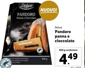 Deluxe Pandoro panna e cioccolato 800g