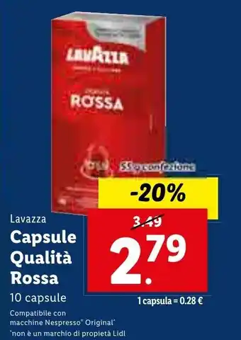 Lidl Lavazza Capsule Qualità Rossa offerta