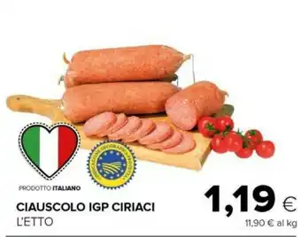 Tigre Causcolo igp ciriaci offerta