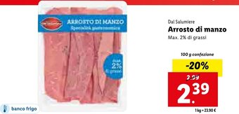 Lidl Dal Salumiere Arrosto di Manzo 100g offerta