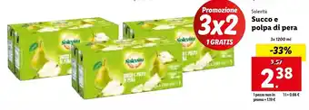Lidl Solevita Succo e polpa di pera 3x 1200 ml offerta