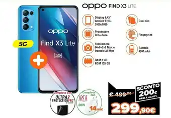 Expert Find x3 lite smartphone 5g, qualcomm 765g, display 6.43'' fhd+amoled, 4 fotocamere 64mp, ram 8gb+rom 128gb, 4400mah, dual sim offerta