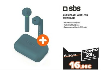 Expert Sbs auricolari wireless twin buds offerta
