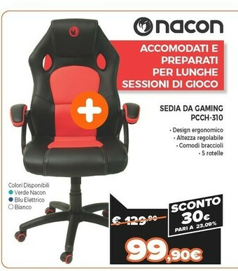 Expert Pcch-310 sedia per gaming universale sedia imbottita tappezzata nero, rosso offerta