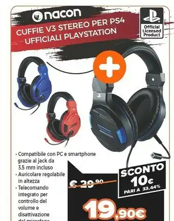 Expert Cuffie v3 stereo per ps4 ufficiali playstation offerta