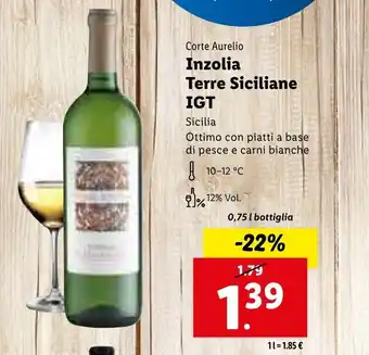 Lidl Corte Aurelio Inzolia Terre Siciliane IGT 0,75l offerta