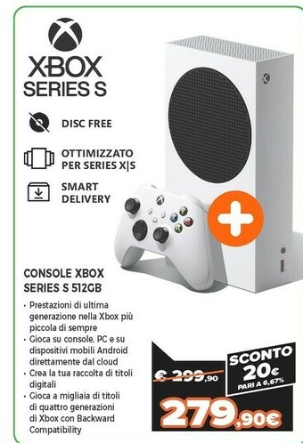 Expert Xbox series s 512 gb wi-fi bianco offerta