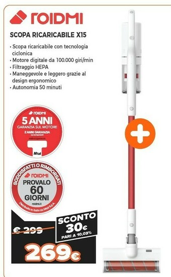 Expert Roidmi scopa ricaricabile x15 offerta