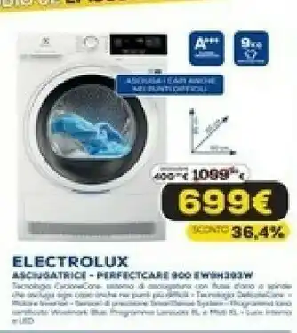 Euronics Ew8hl92b4 asciugatrice libera installazione caricamento frontale bianco 9 kg a++ offerta