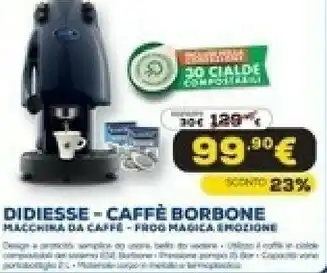 Euronics Caffe borbone frog macchina per caffè con capsule semi-automatica offerta