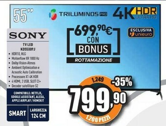 Unieuro Tv led kd55x89j offerta