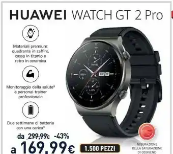 Unieuro Watch gt 2 pro offerta
