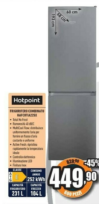 Unieuro Hafc8 tia22sx frigorifero con congelatore libera installazione 335 l e grigio offerta