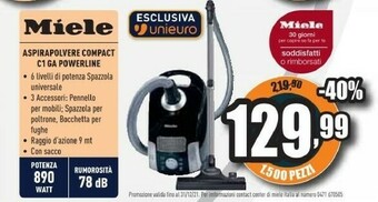 Unieuro Aspirapolvere compact c1 ga powerline offerta