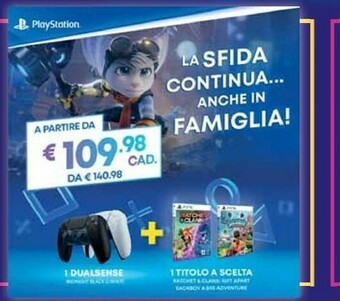 Unieuro Playstation 1 dualsense + 1 titolo a scelta offerta