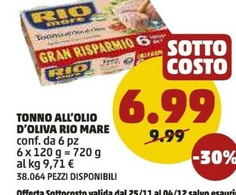 PENNY Tonno all'olio di oliva offerta
