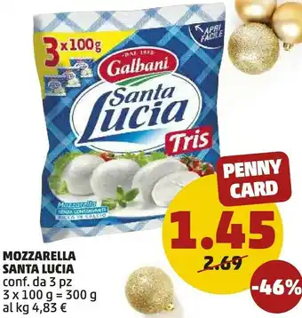 PENNY Mozzarella santa lucia 100 g(ml) offerta