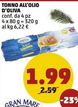 PENNY Tonno all olio di oliva offerta