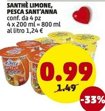 PENNY Santhe limone, pesca offerta