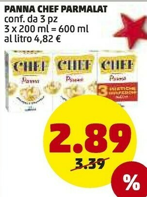 PENNY Panna chef gourmet leggera offerta