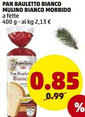 PENNY Pan bauletto bianco 400 g(ml) offerta