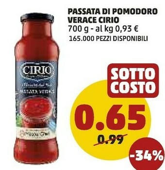 PENNY La verace passata 700 g(ml) offerta
