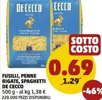 PENNY Penne rigate 500 g(ml) offerta