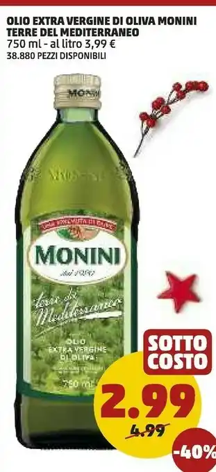 PENNY Olio extra vergine di oliva terre del mediterraneo offerta