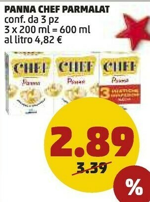 PENNY Panna chef gourmet leggera offerta